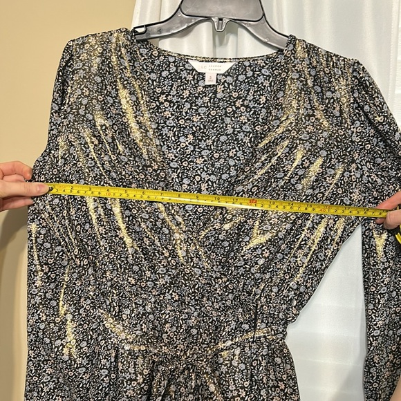 Lauren Conrad Small Midi Dress Like New Black Powder Blue - Picture 5 of 6